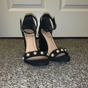 Pearl studded heels